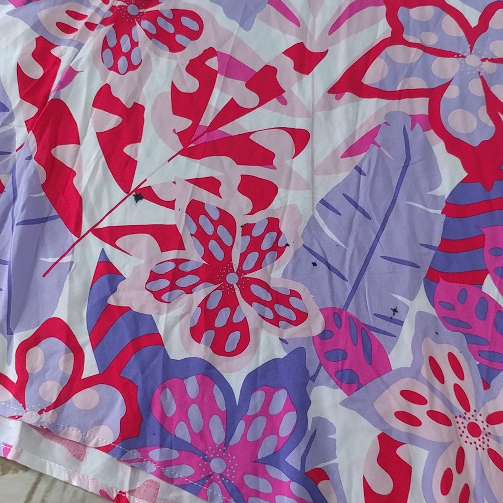 Caribbean Joe Multicolored Floral Handkerchief Hem Dress Size XL - Picture 7 of 9